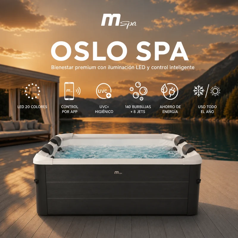 MSpa – Spa rígido cuadrado Oslo Aero Plus 4–6 personas