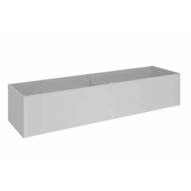 Biohort – Huerto urbano elevado de metal Plata metálica