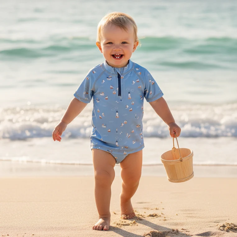 Badeshirt Sailors Bay Dark Blue | Little Dutch