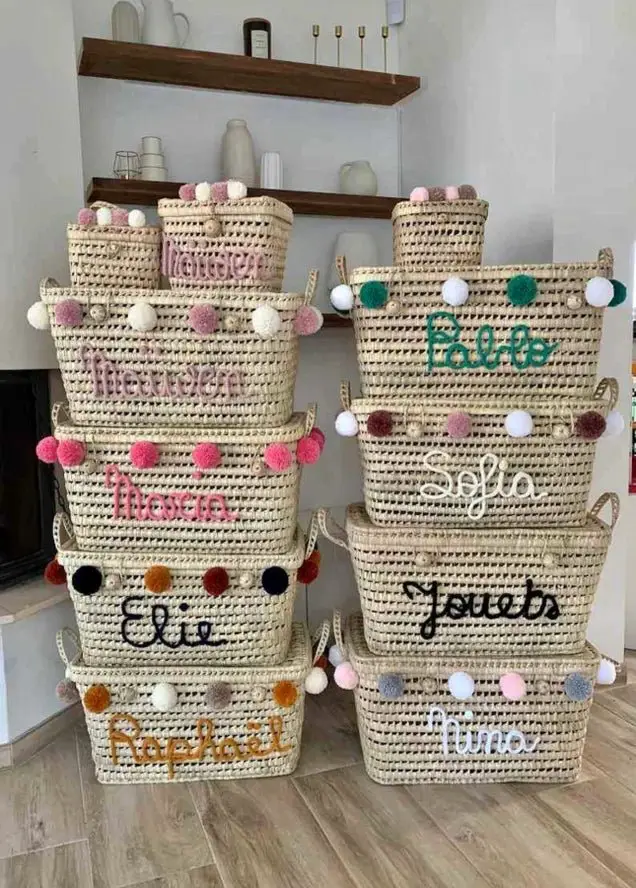Coffre à Jouets Personnalisé - Boîte à Jouets à Pompons - Wholesale - Mikwi