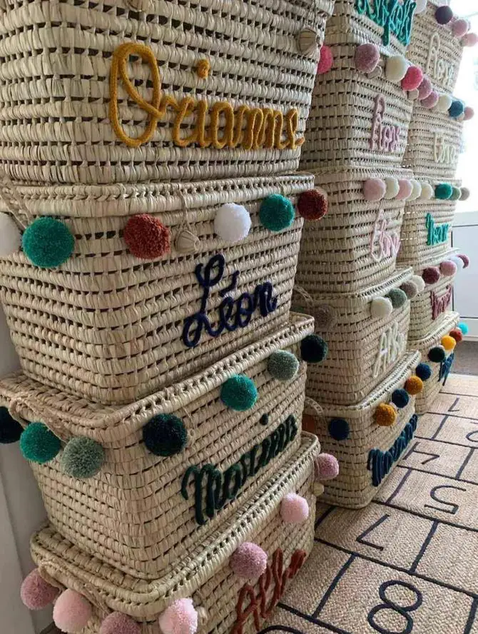 Coffre à Jouets Personnalisé - Boîte à Jouets à Pompons - Wholesale - Mikwi