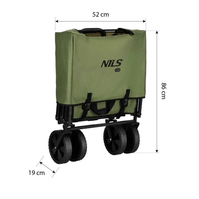 NILS Camp Opvouwbare Bolderkar - Groen - 150L