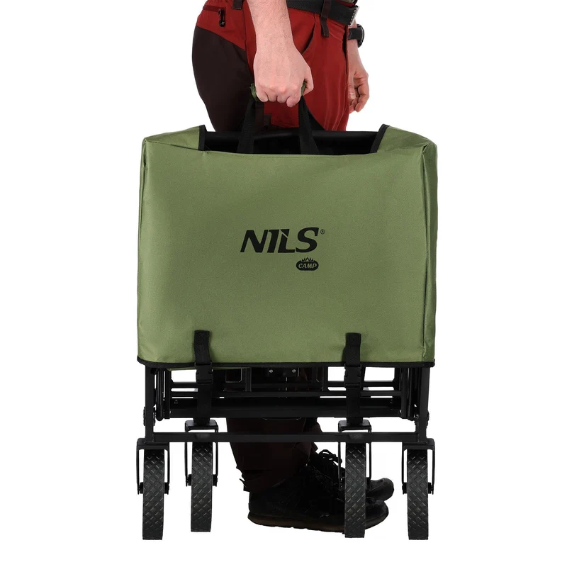 NILS Camp Opvouwbare Bolderkar - Groen - 150L