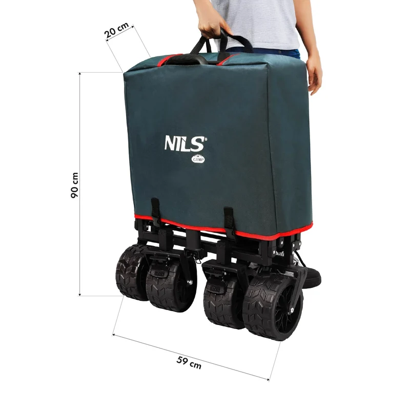 NILS Camp Opvouwbare Bolderkar - Antraciet - 160L