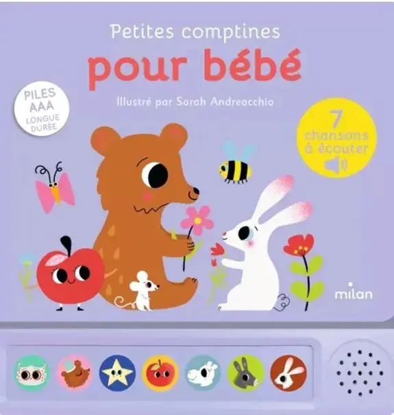 Livre Sonore Enfant - Petites Comptines Pour Bébé - Milan