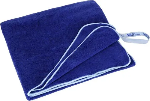 NILS Aqua Microvezel Badstof Handdoek - Donkerblauw - 160 x 80 cm