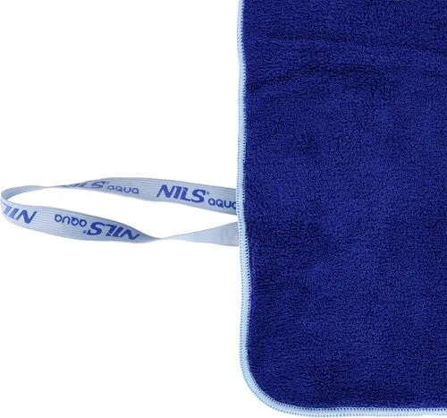 NILS Aqua Microvezel Badstof Handdoek - Donkerblauw - 160 x 80 cm