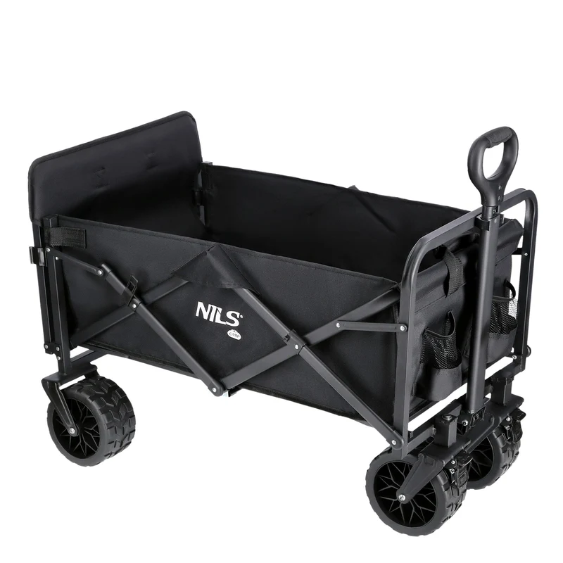 NILS Camp Opvouwbare Bolderkar - Zwart - 160L