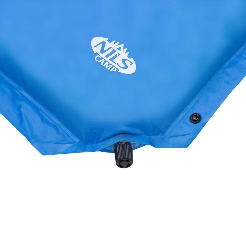 NILS Camp Zelfopblazende Slaapmat met Kussen - 2-persoons - Blauw