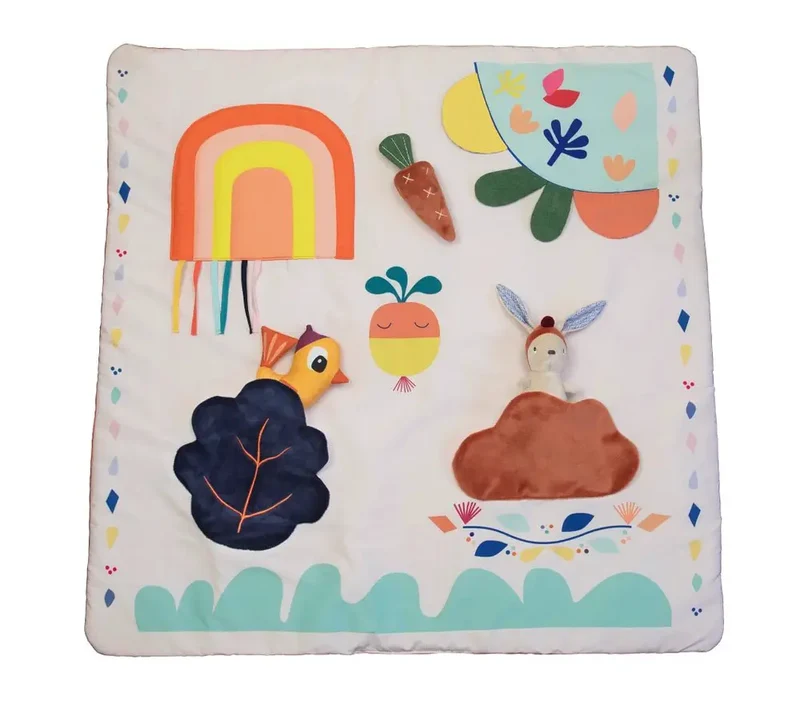 Tapis d'Éveil Gabin Lapin - 80 x 80 cm - Ebulobo