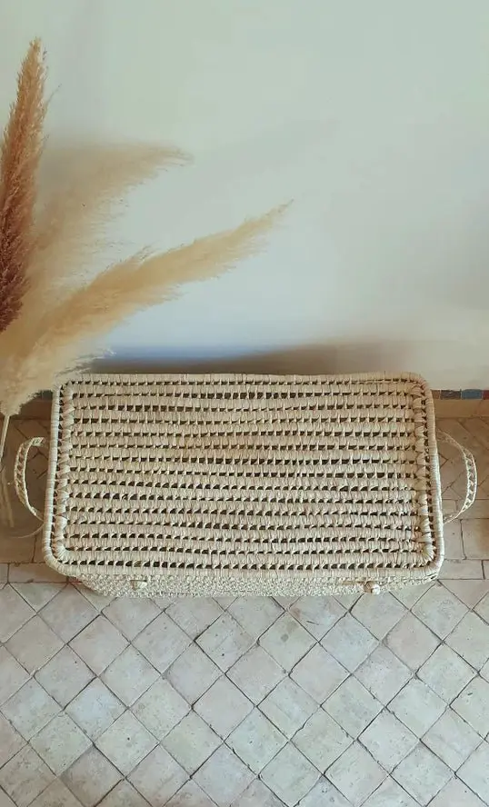 Coffre de Rangement en Osier - Feuille de Palmier - Melecraft