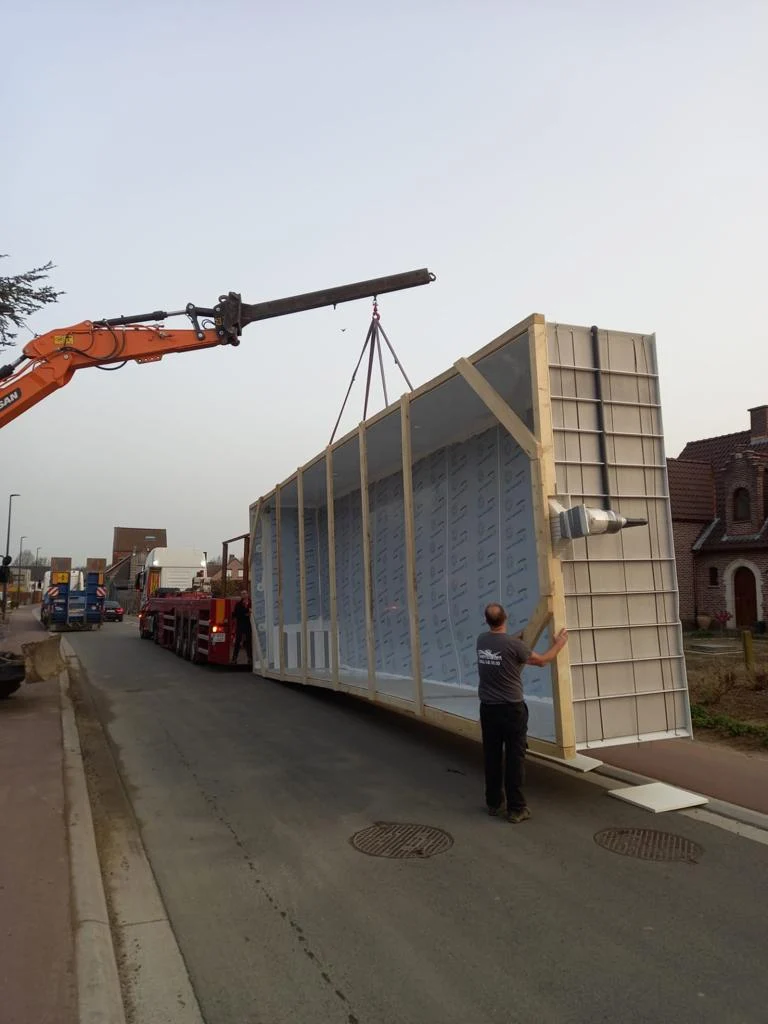 Polypropyleen zwembad lichtgrijs met rechte trap - 1000 x 400 x 150 cm