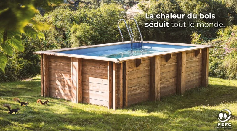 Gre Houten zwembad Papaya rechthoekig 520 cm x 320 cm x 133 cm