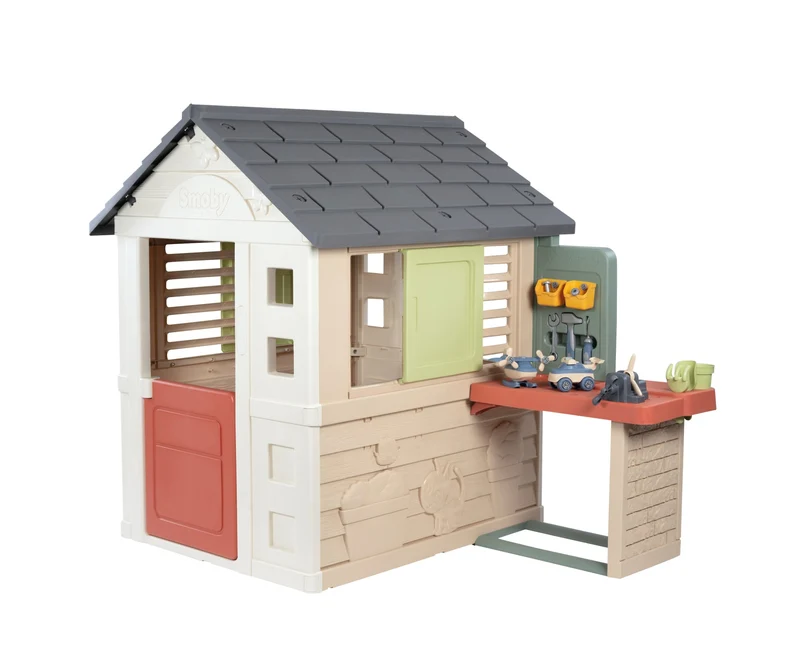 Smoby Speelhuis Nature + Werkbank