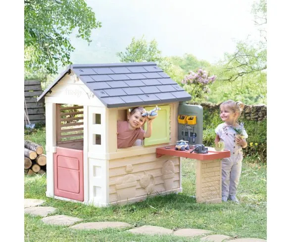 Smoby Speelhuis Nature + Werkbank
