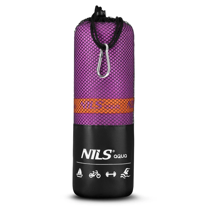 NILS Aqua Microvezel Handdoek - Paars - 180 x 100 cm