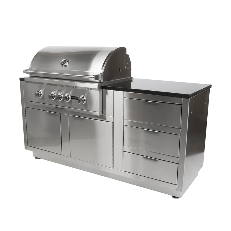 Module de cuisine extérieure pour BBQ avec porte et tiroirs