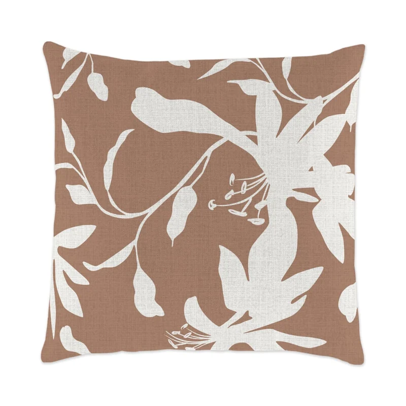 Coussin extérieur 18 x 18 po - Fleurs en silhouette