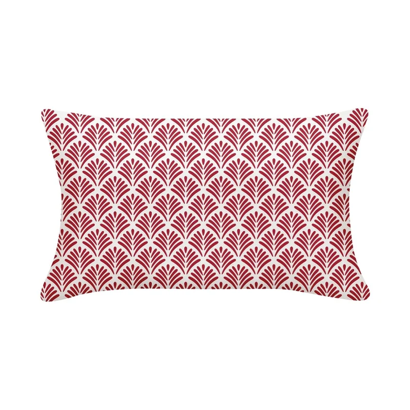 Coussin extérieur 14 x 26 po - Géo rouge