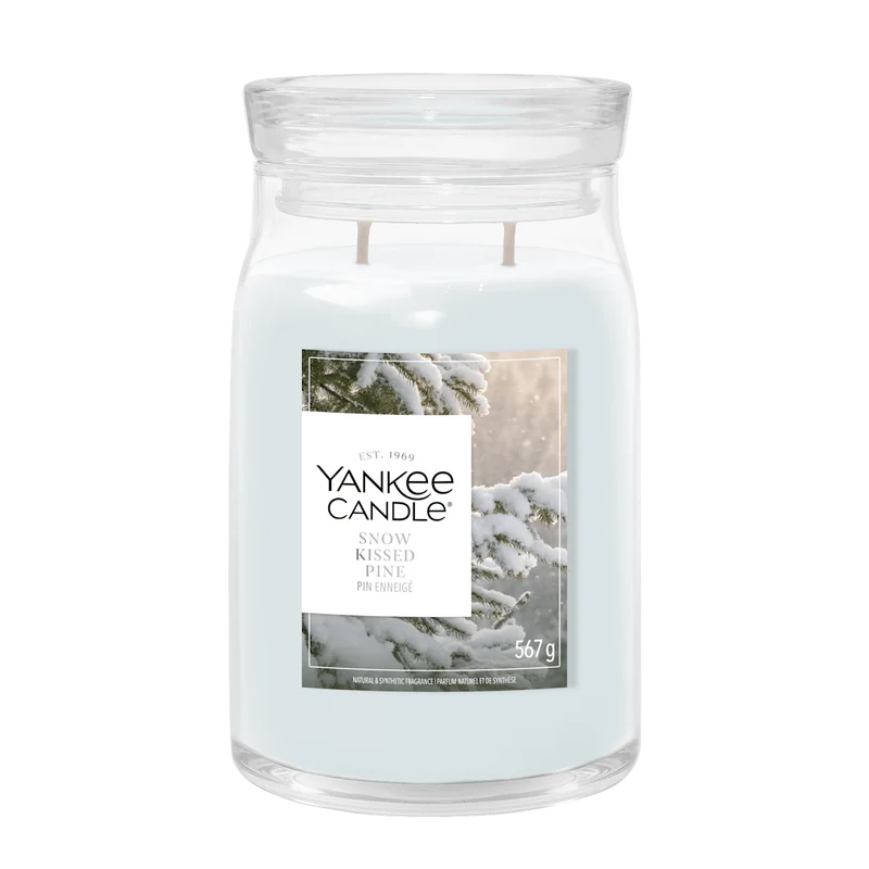 Candela Snow Kissed Pine 567g Bianco Yankee Candle