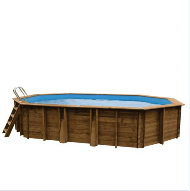 Gre Houten zwembad Macadamia ovaal 632 cm x 335 cm x 130 cm