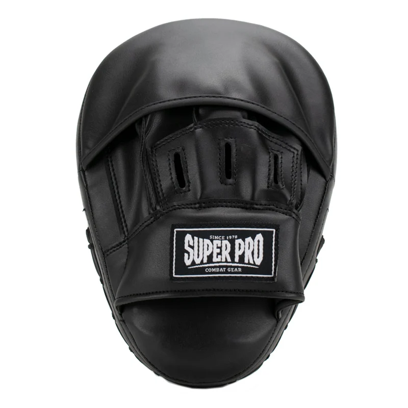 Super Pro Combat Gear Curved PU Handpads - Zwart / Wit