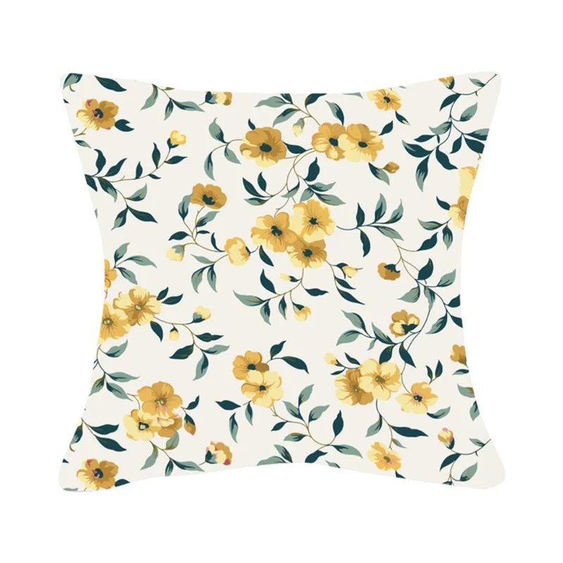Coussin extérieur 24 x 24 po - Fleurs jaunes