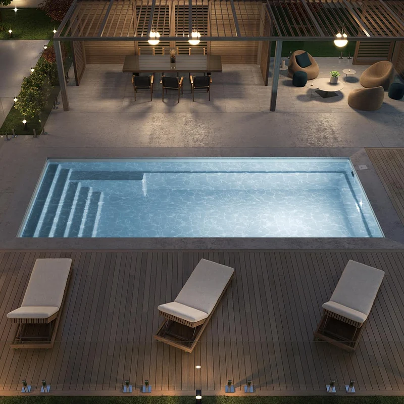 Piscine en fibre de verre - 12 x 28 pi