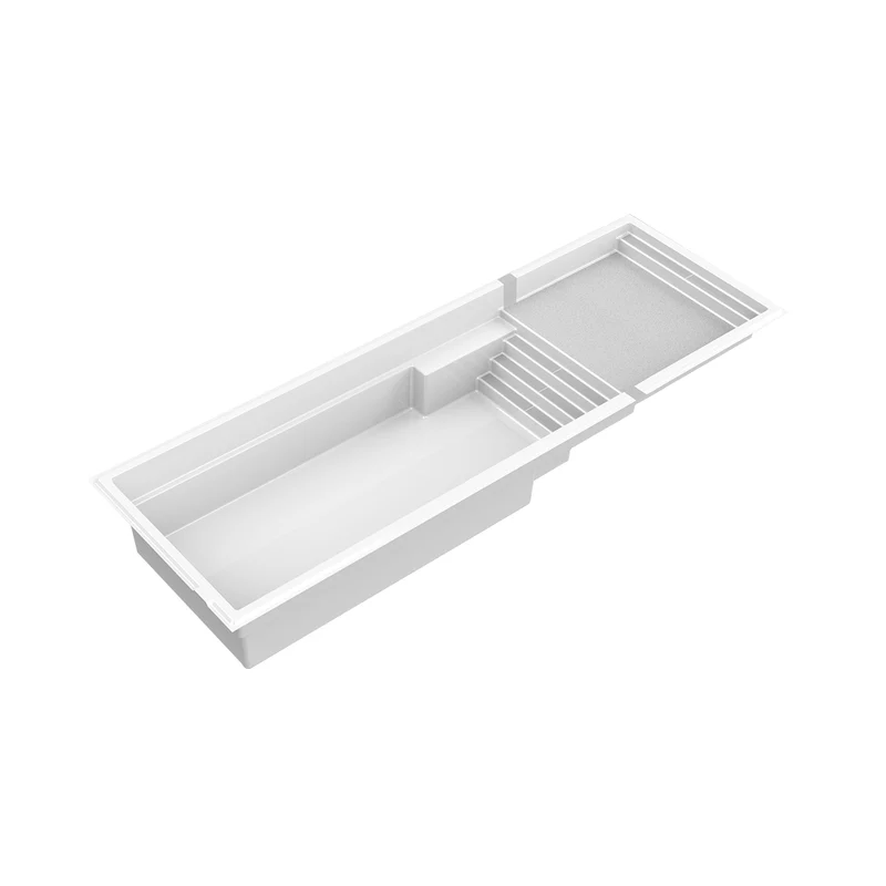 Piscine en fibre de verre avec terrasse - 12 x 37 pi