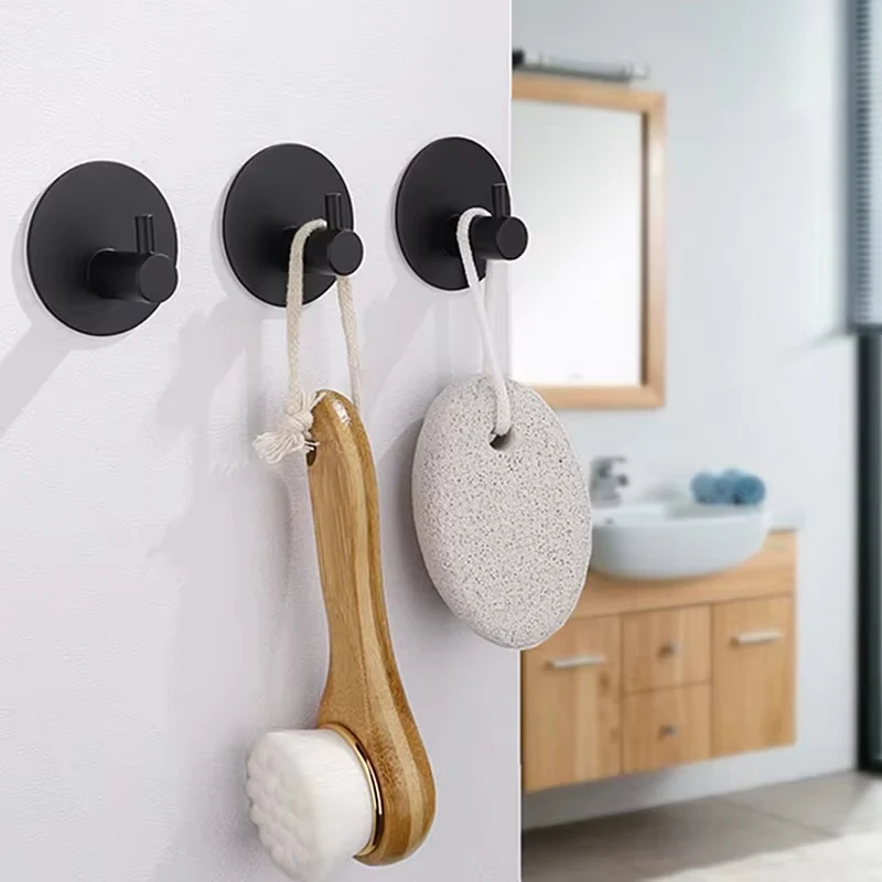 RackMate – Vægmonteret 4-delt Reolsæt med Kroge og Selvklæbende Design