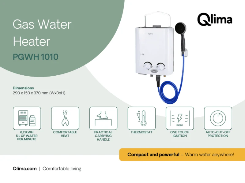 Qlima Mobiele Douche 2-in-1 PGWH 1010 – Wit