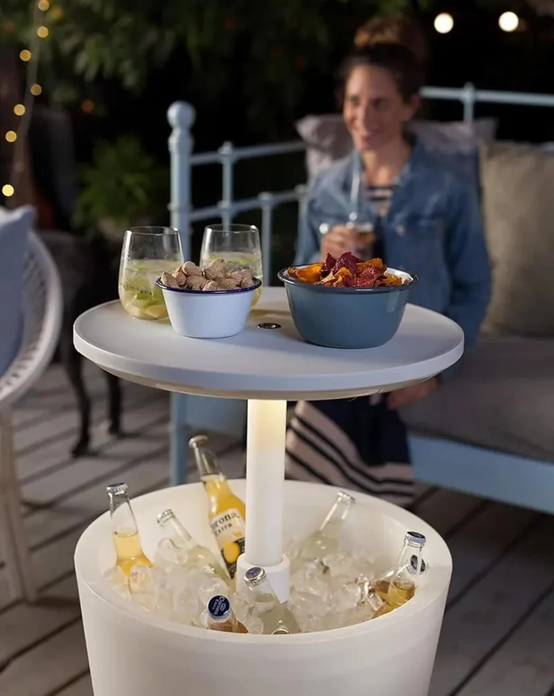 Keter - Nevera de jardín Cool Bar iluminada blanco