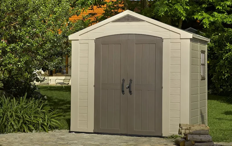 Keter - Caseta de exterior Factor 8x6 marrón/beige