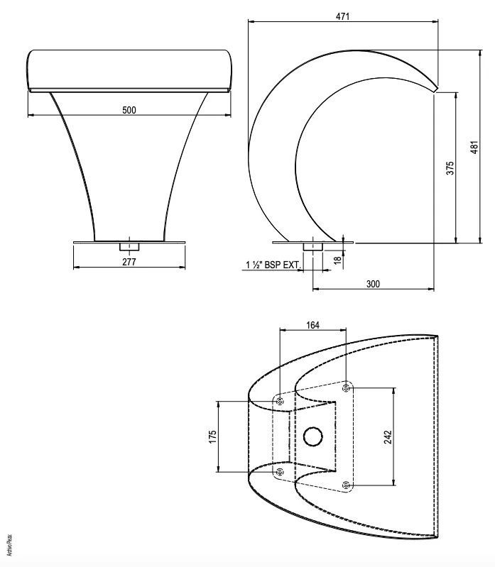 Waterornament Waterval A-500 RVS 304