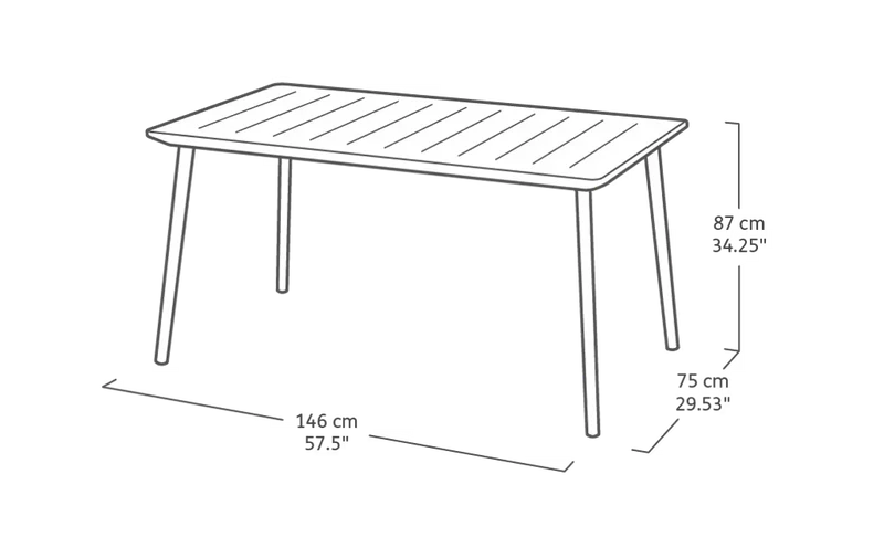 Keter - Mesa de comedor de exterior Metalea metal