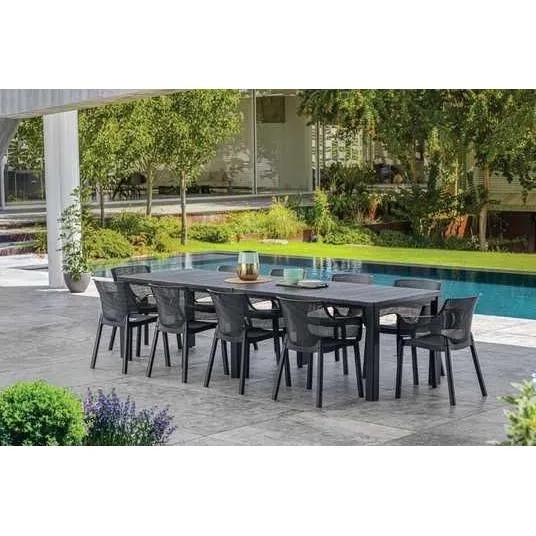 Keter - Mesa de comedor de exterior Julie Doble grafito