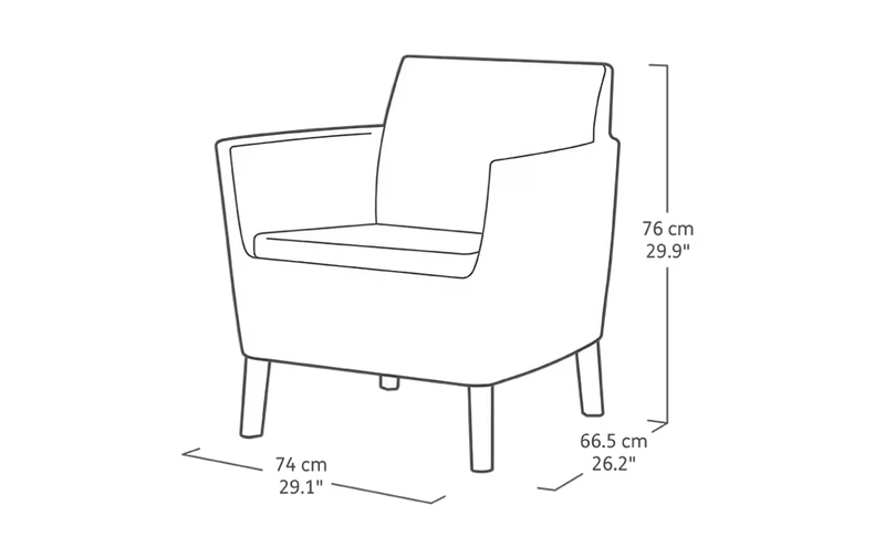 Keter - Conjunto de exterior 4 plazas Salemo Lounge capuchino