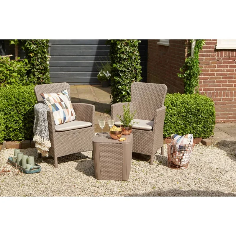 Keter - Conjunto de exterior 2 plazas Iowa Balcony capuchino