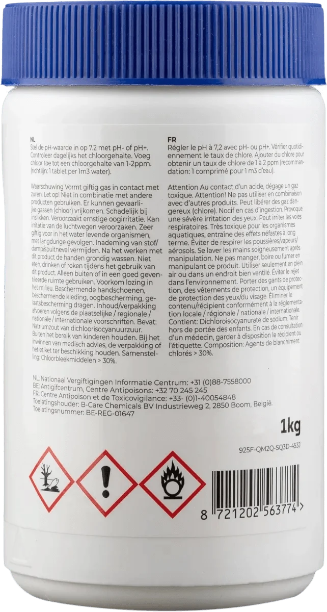 W'eau kleine chloortabletten 20 grams - 1 kg