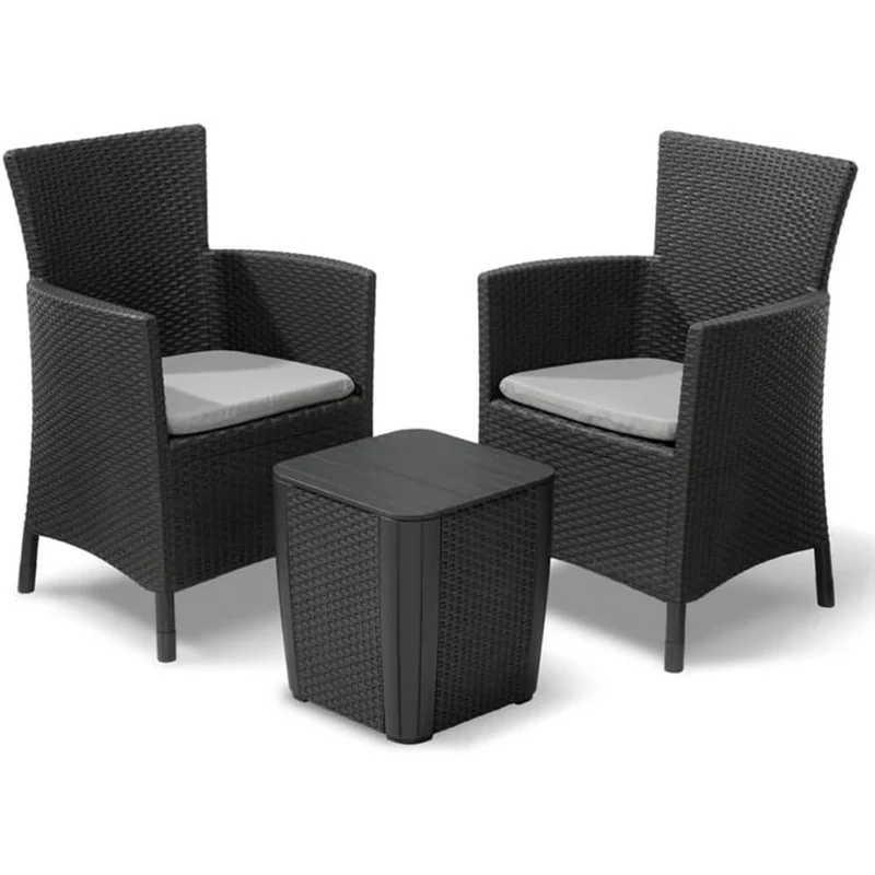 Keter - Conjunto de exterior 2 plazas Iowa Balcony grafito