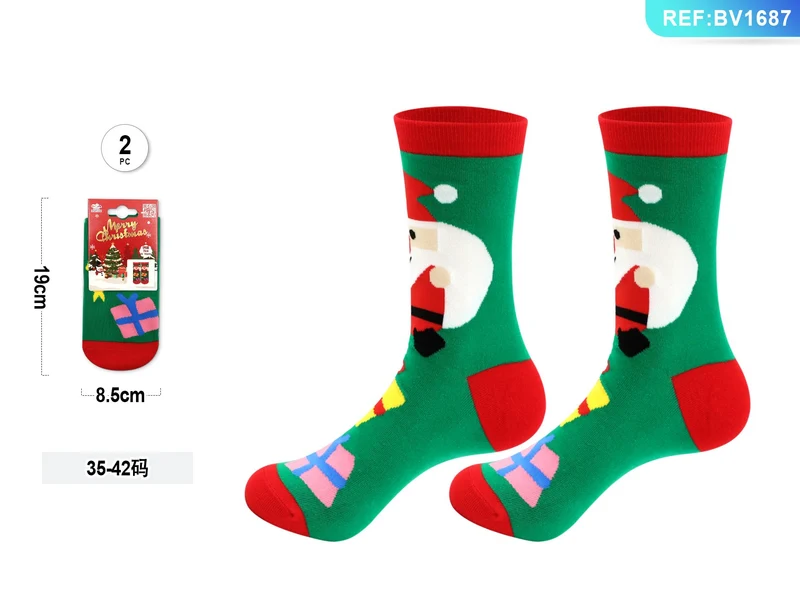 Calze natalizie Babbo Natale con pacchi regalo PartyGo