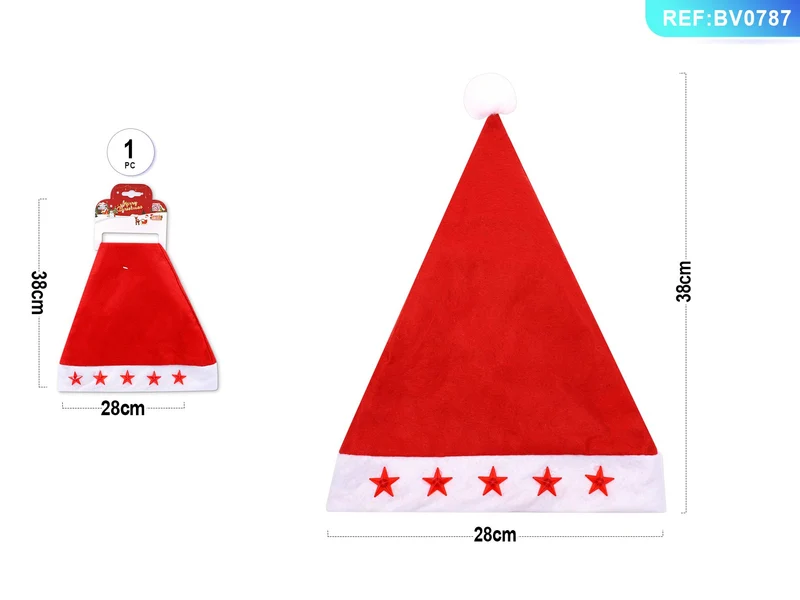 Cappello Babbo Natale con luce 28 x 38 cm PartyGo