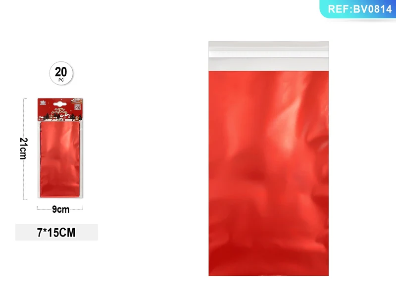 Buste autoadesive 7 x 15 cm rosse PartyGo