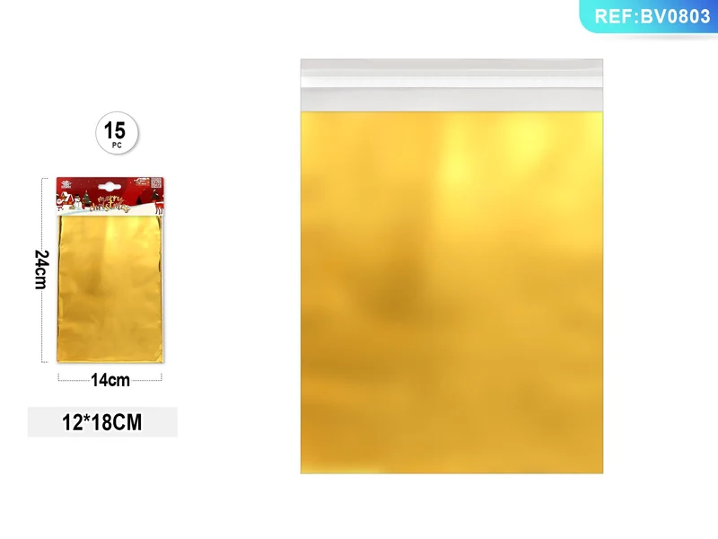 Buste autoadesive 12 x 18 cm oro PartyGo