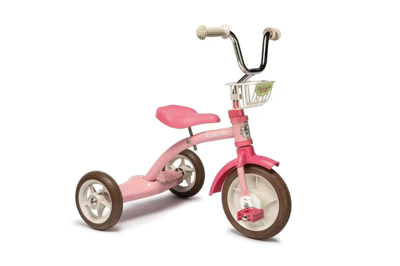 Tricycle Italtrike Classic Line Pour Enfants 2 à 5 Ans Châssis Métal Guidon Chromé Roues Durables