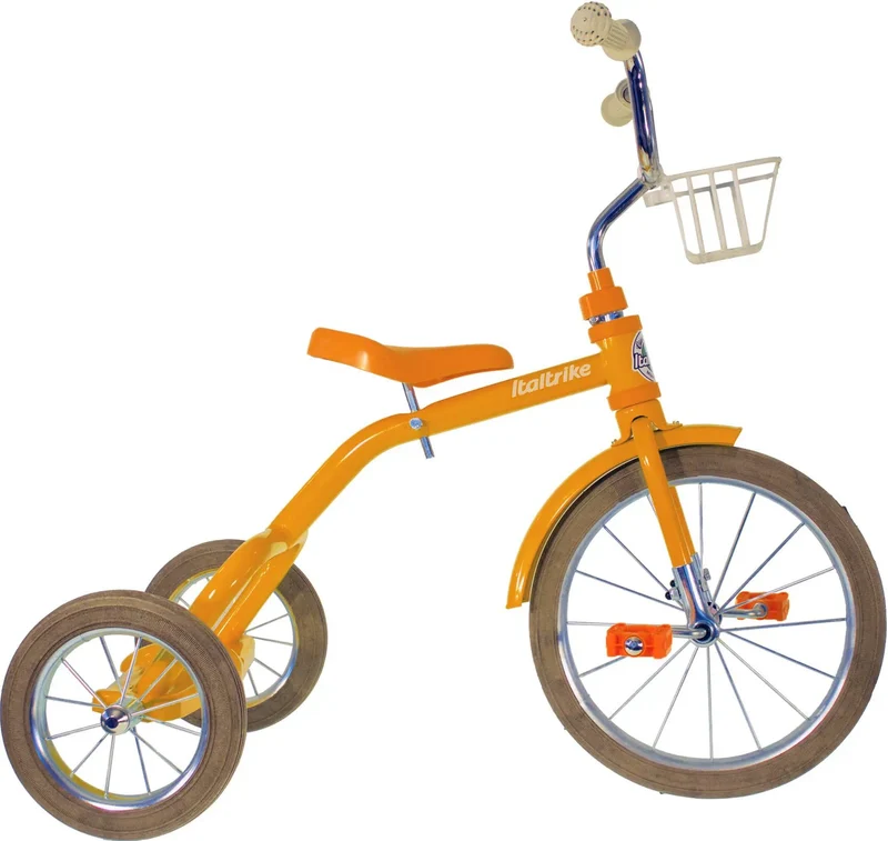 Tricycle Enfant Italtrike Road Work Orange Conduite Sécurisée Avec Selle Réglable Pour Enfants 3 À 5 Ans
