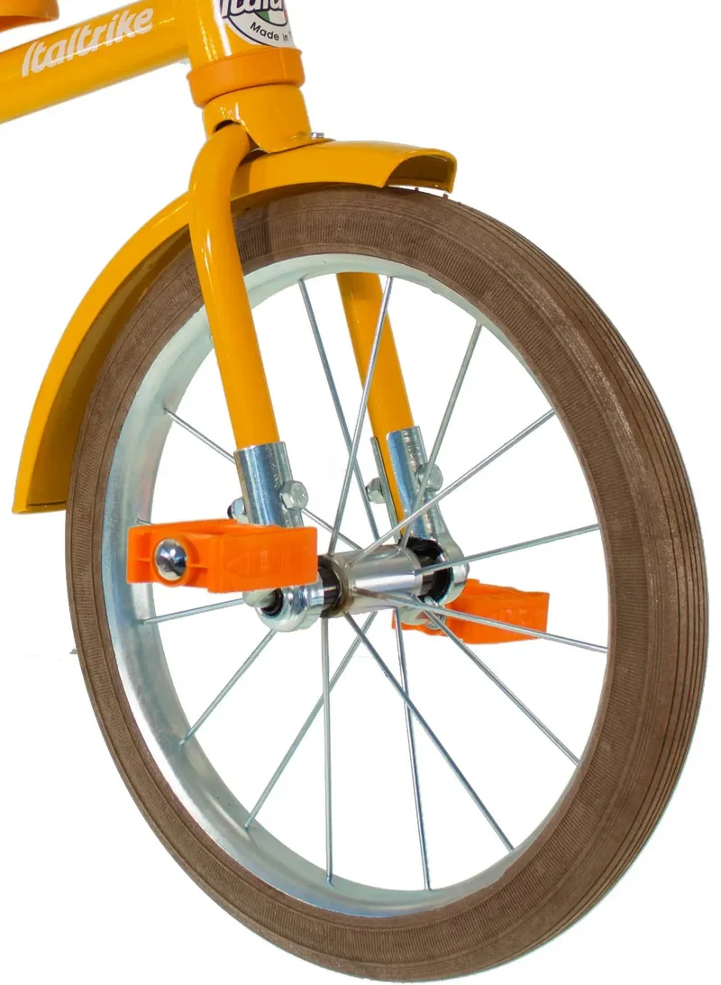 Tricycle Enfant Italtrike Road Work Orange Conduite Sécurisée Avec Selle Réglable Pour Enfants 3 À 5 Ans