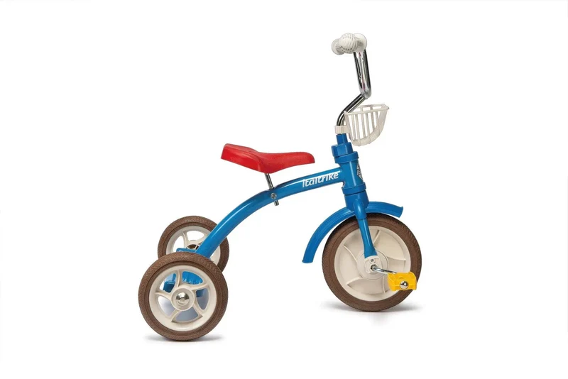 Tricycle Super Lucy Colorama Bleu Italtrike Pour Enfants 2 À 5 Ans Métal Robuste Guidon Chromé Roues En Gomme