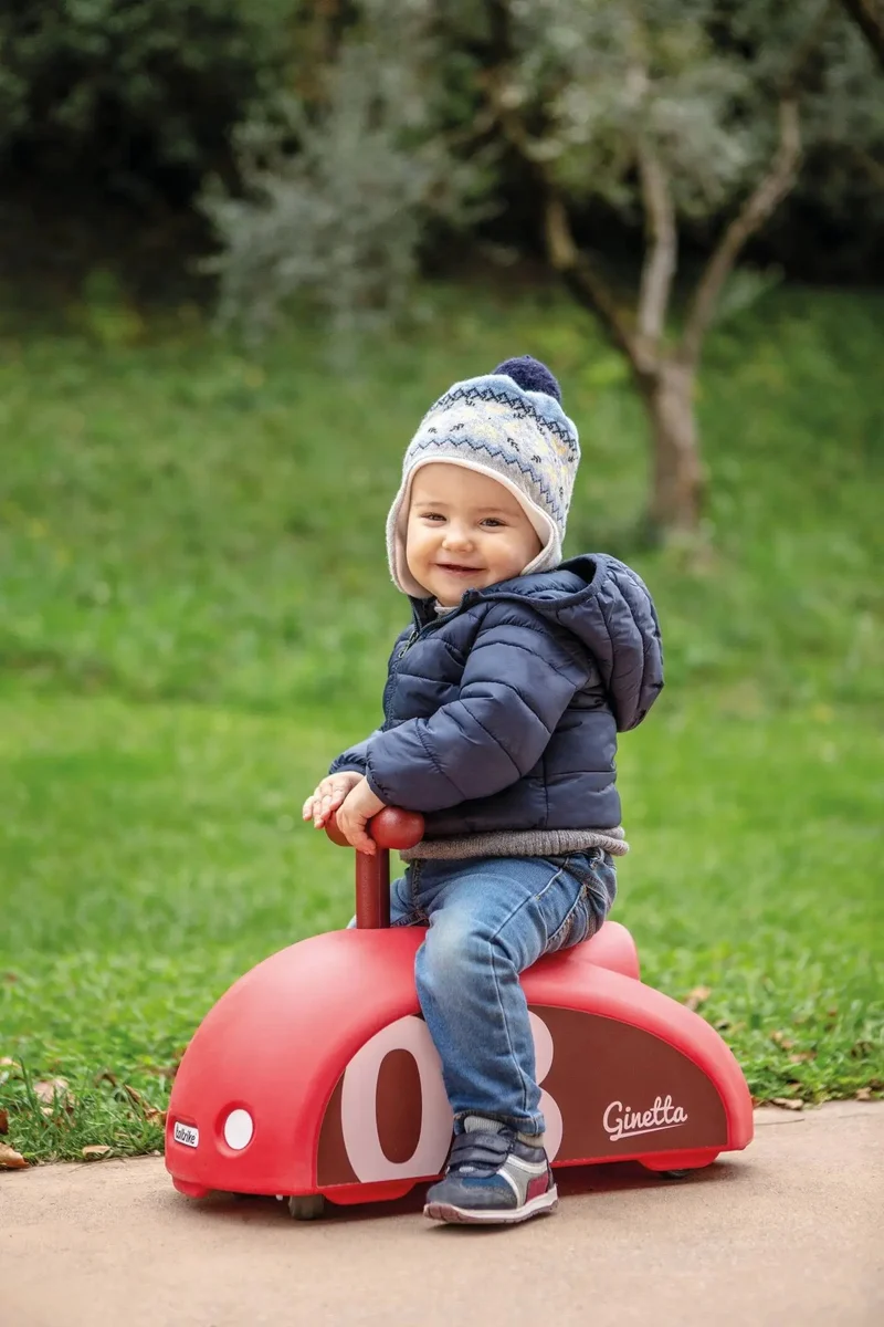 Porteur Ginetta Rouge Italtrike Pour Enfants 1 À 4 Ans Motricité 360 Avec Roues Avant Multidirectionnelles