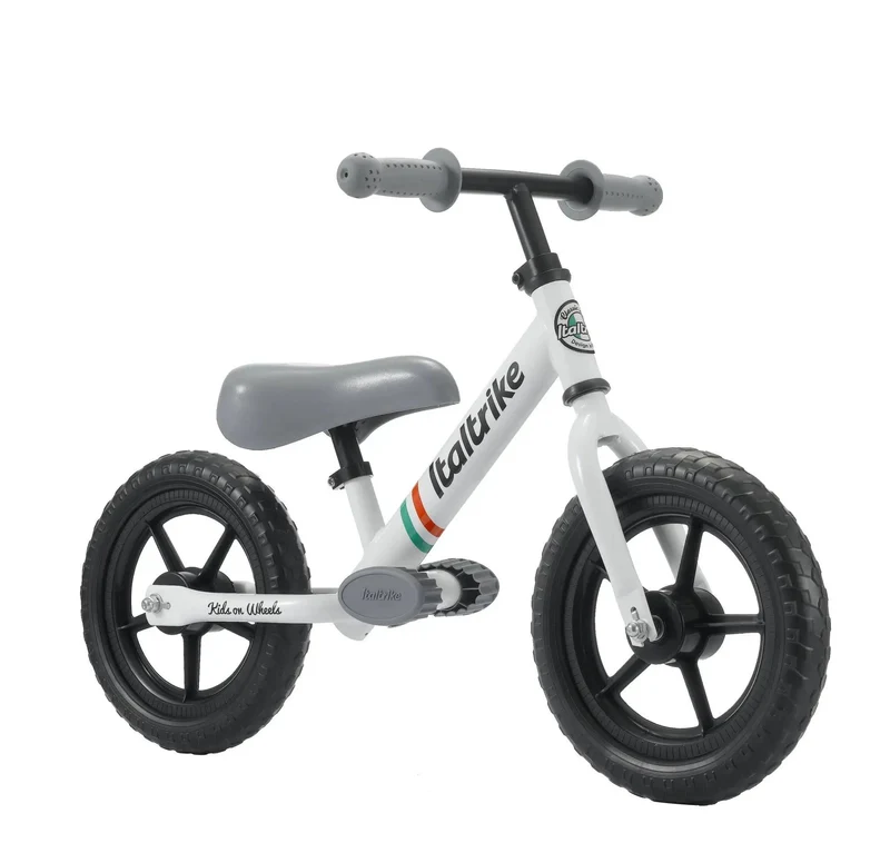 Italtrike Pista Draisienne Acier 12 EVA Blanche Pour Enfants 2 À 5 Ans Confort Équilibre
